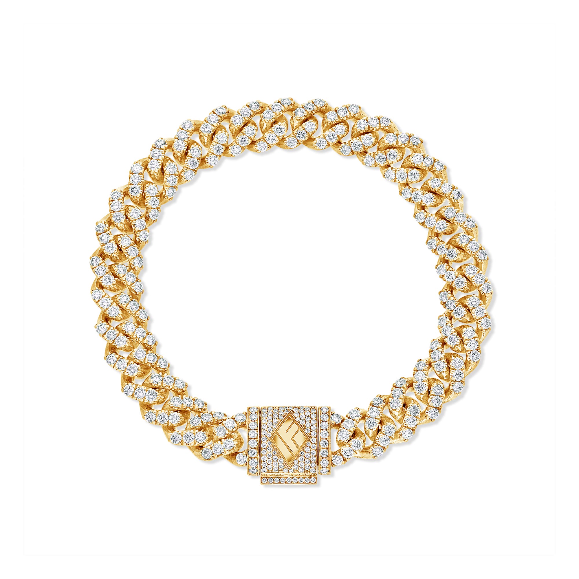 9mm Diamond Prong Cuban Link Chain - newest Gold