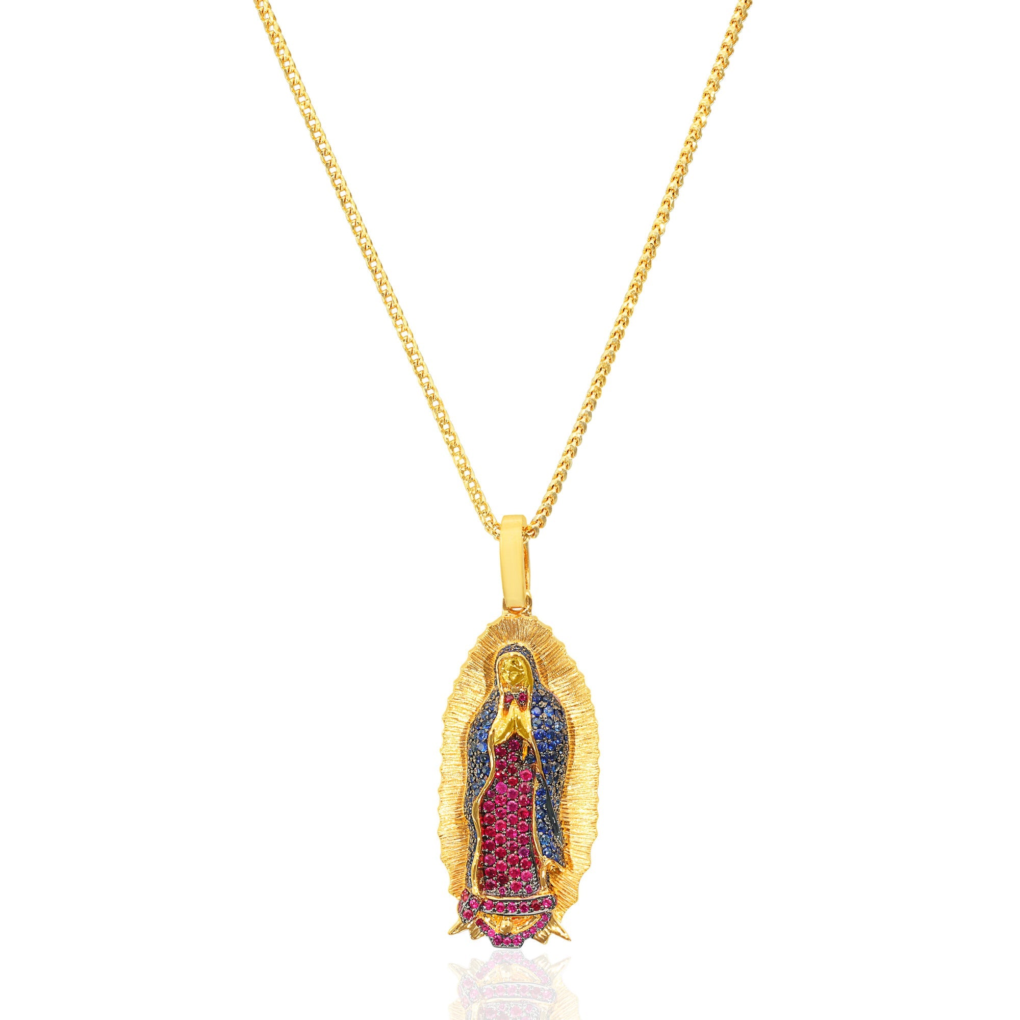 Gold lady of store guadalupe necklace