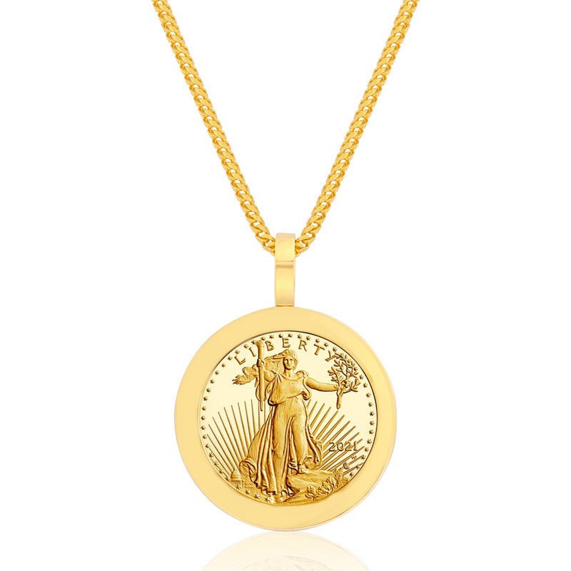 Lady liberty coin on sale pendant