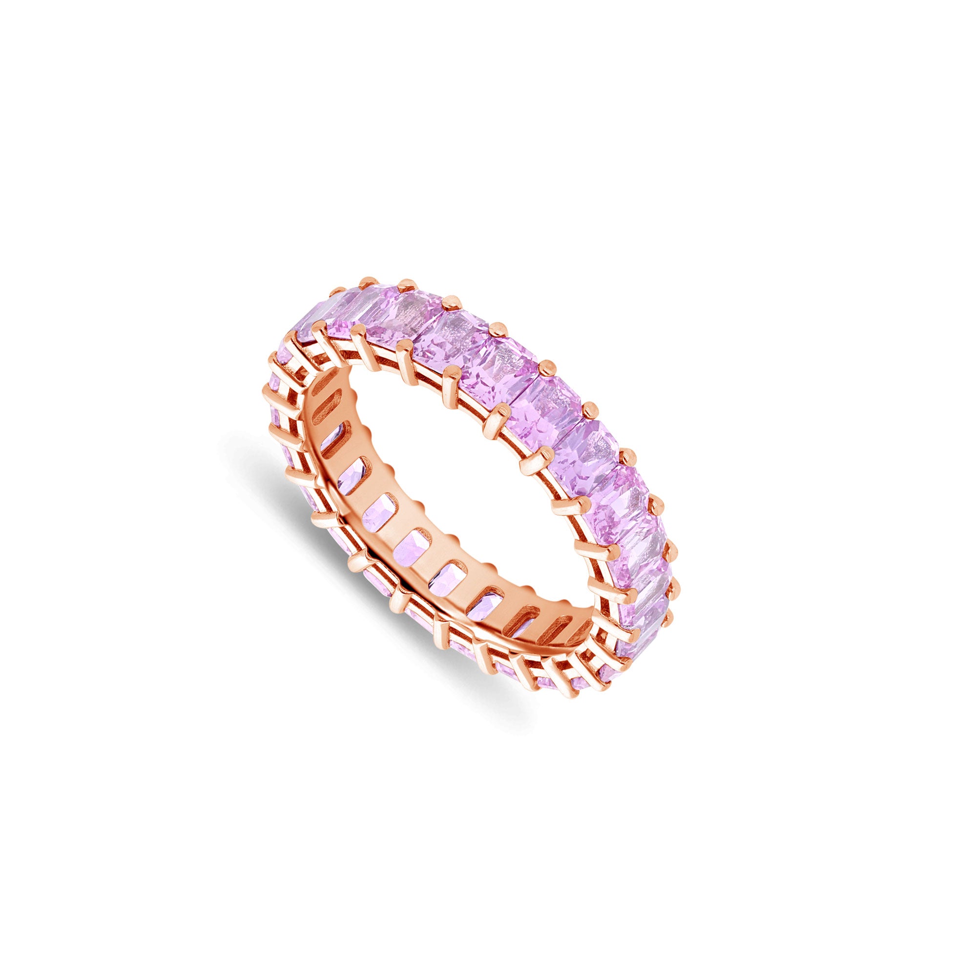 Luna Pink Sapphire Eternity Ring (Emerald Cut)