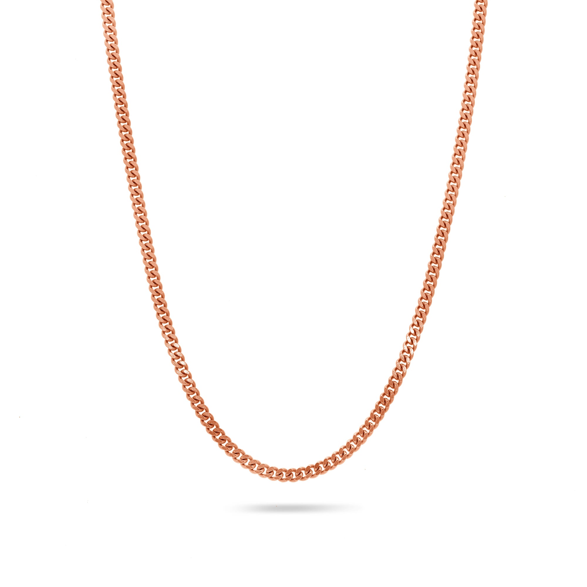 Rose Gold Titanium Stainless Steel Cuban Link Chain Necklace