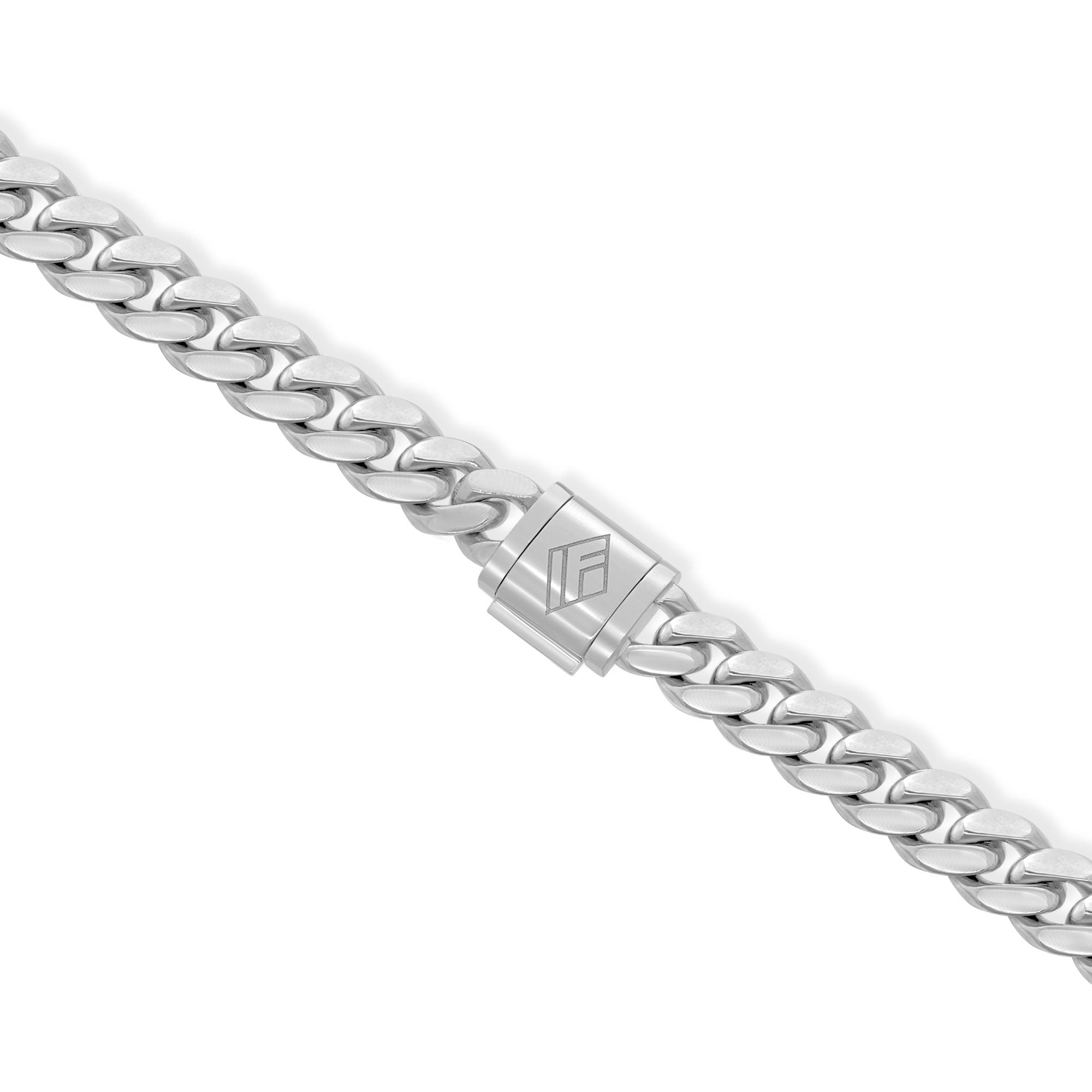 New 18k white gold cuban sale link chain and bracelet