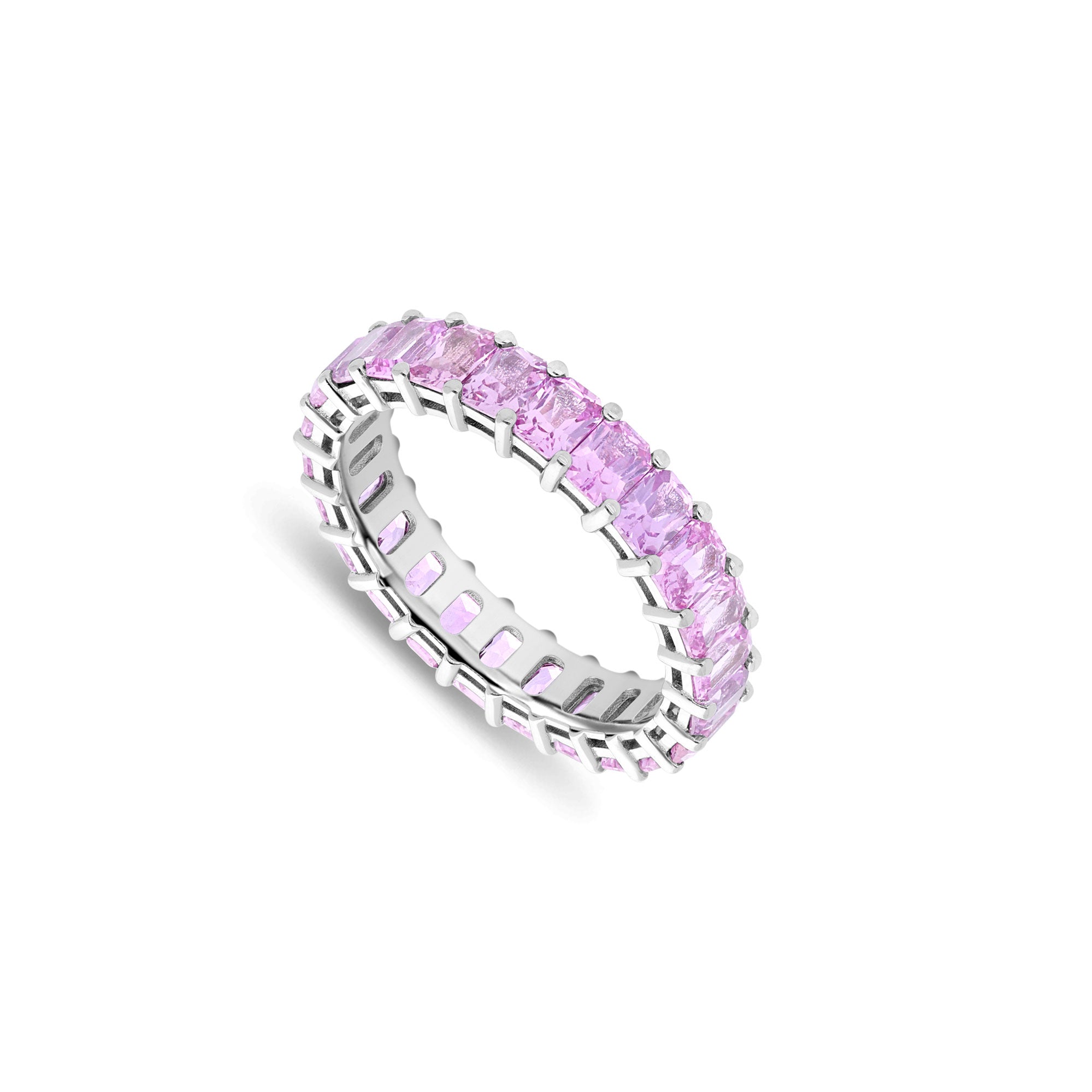 Luna Pink Sapphire Eternity Ring (Emerald Cut)