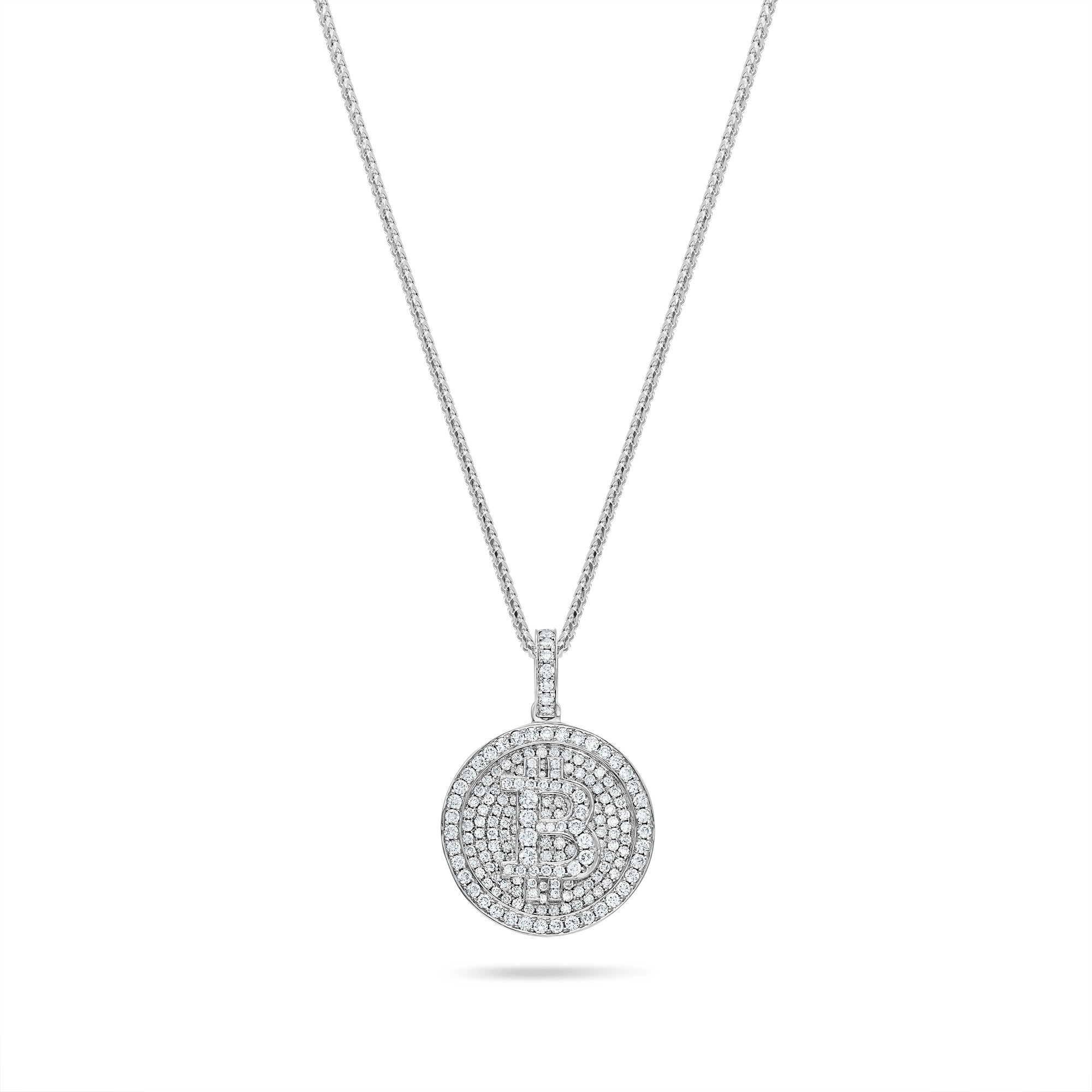 Iced Out Bitcoin Pendant & deals Cuban Link Chain