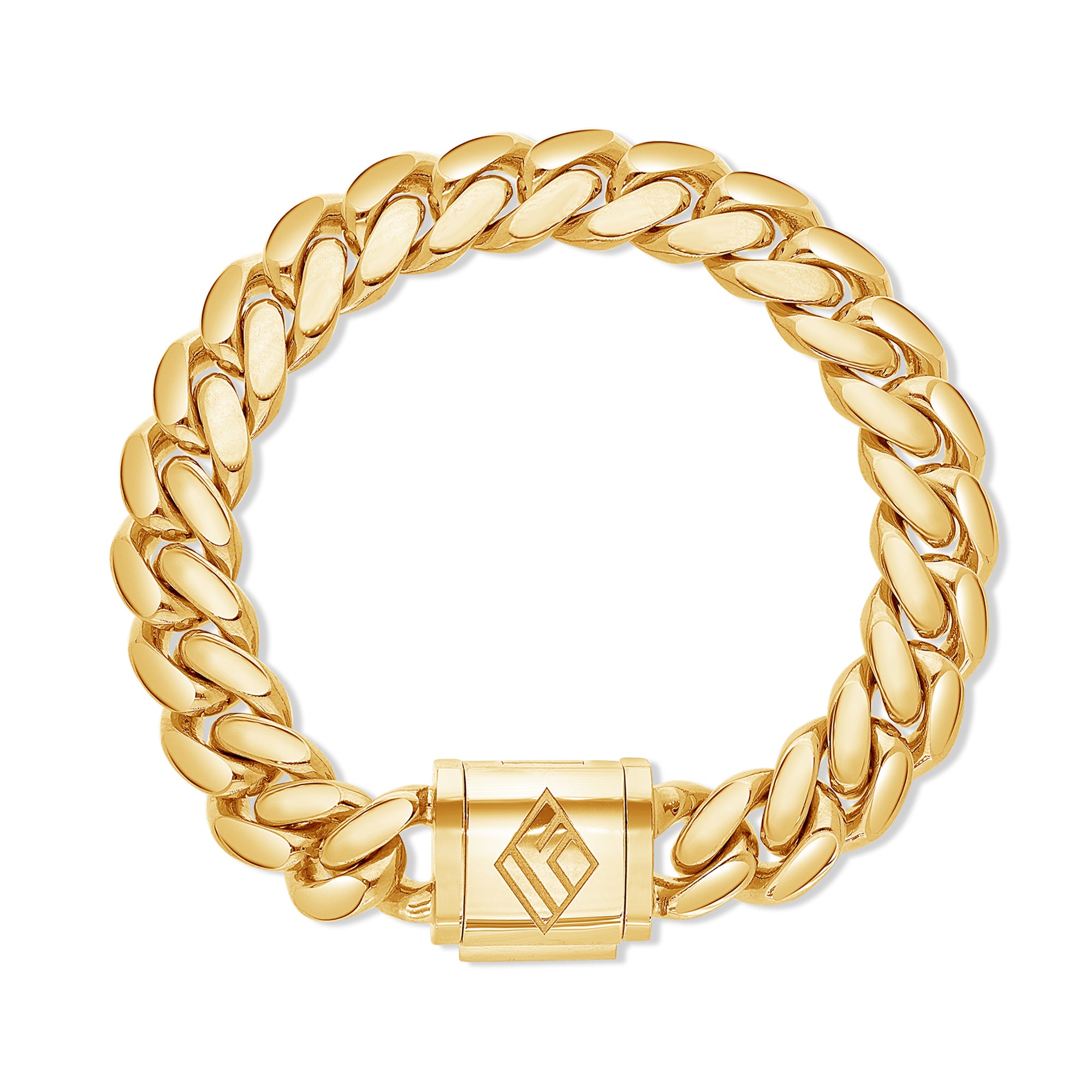 New 2024 18k yellow gold cuban link chain and bracelet