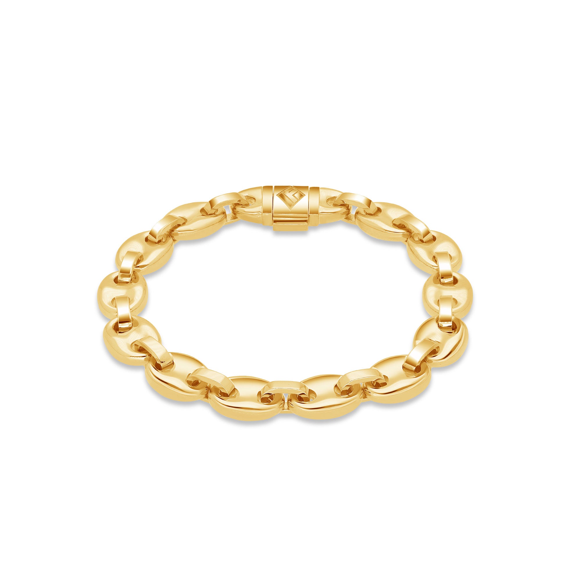 Gold Ocean Link Bracelet (9mm)