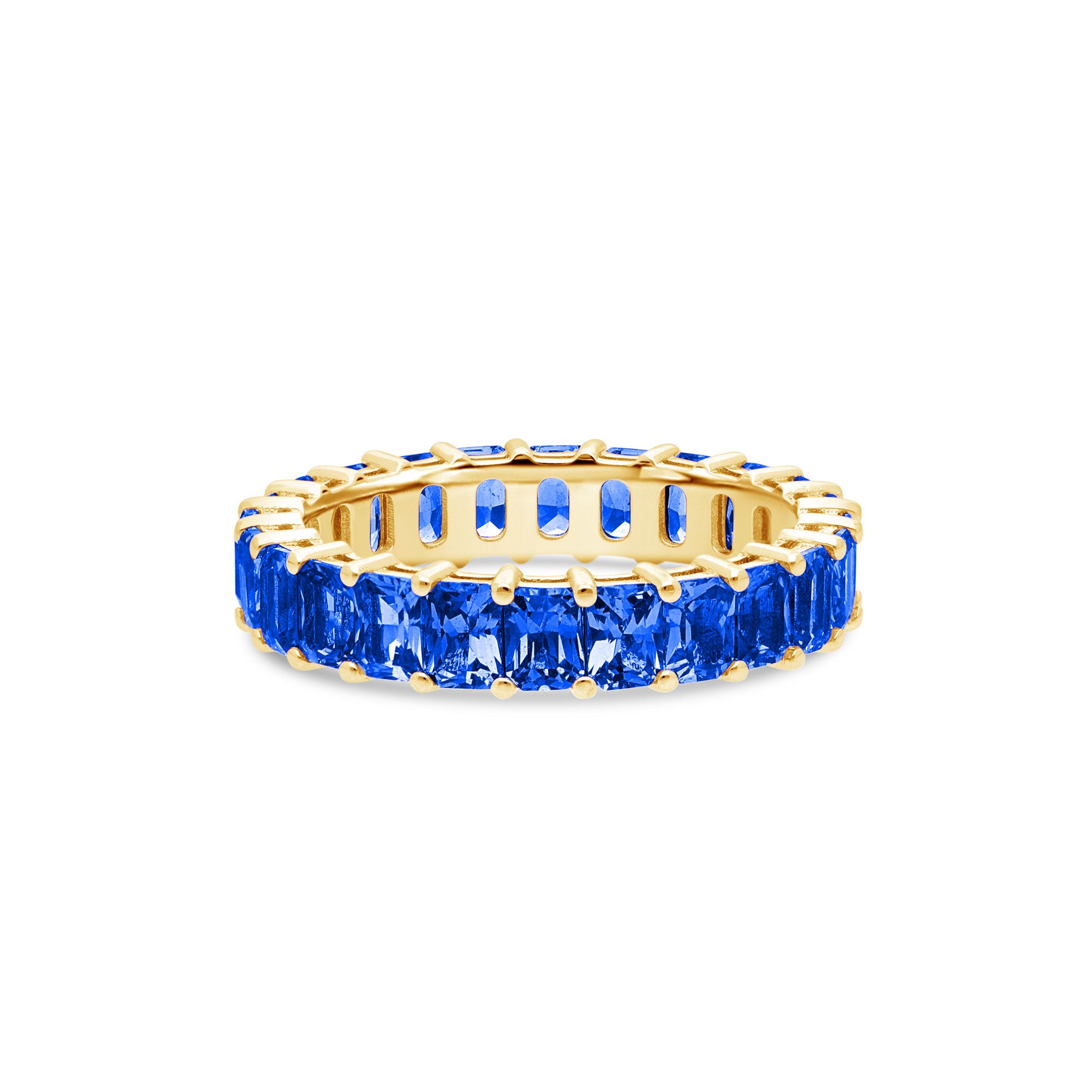 Luna Blue Sapphire Eternity Ring (Emerald Cut)