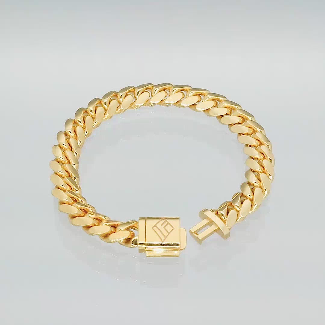Gold Cuban Link Bracelet (9mm) - IF & Co.