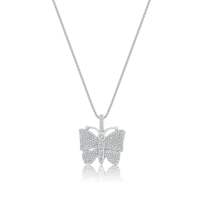 KRYSTALZ Girls women butterfly necklace jewelry custom dainty sterling  silver butterfly pendant necklace Sterling Silver Plated