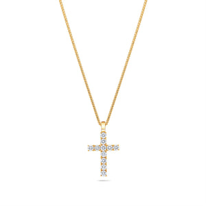 Diamond Cross Necklace for Men - Micro Harvey Cross - IF & Co.