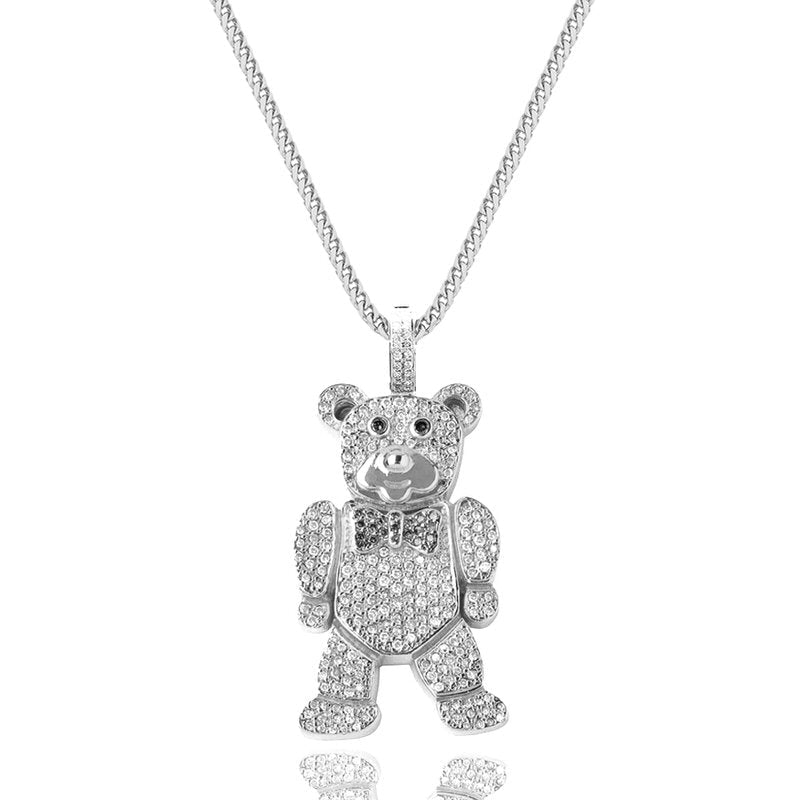 Diamond deals bear necklace