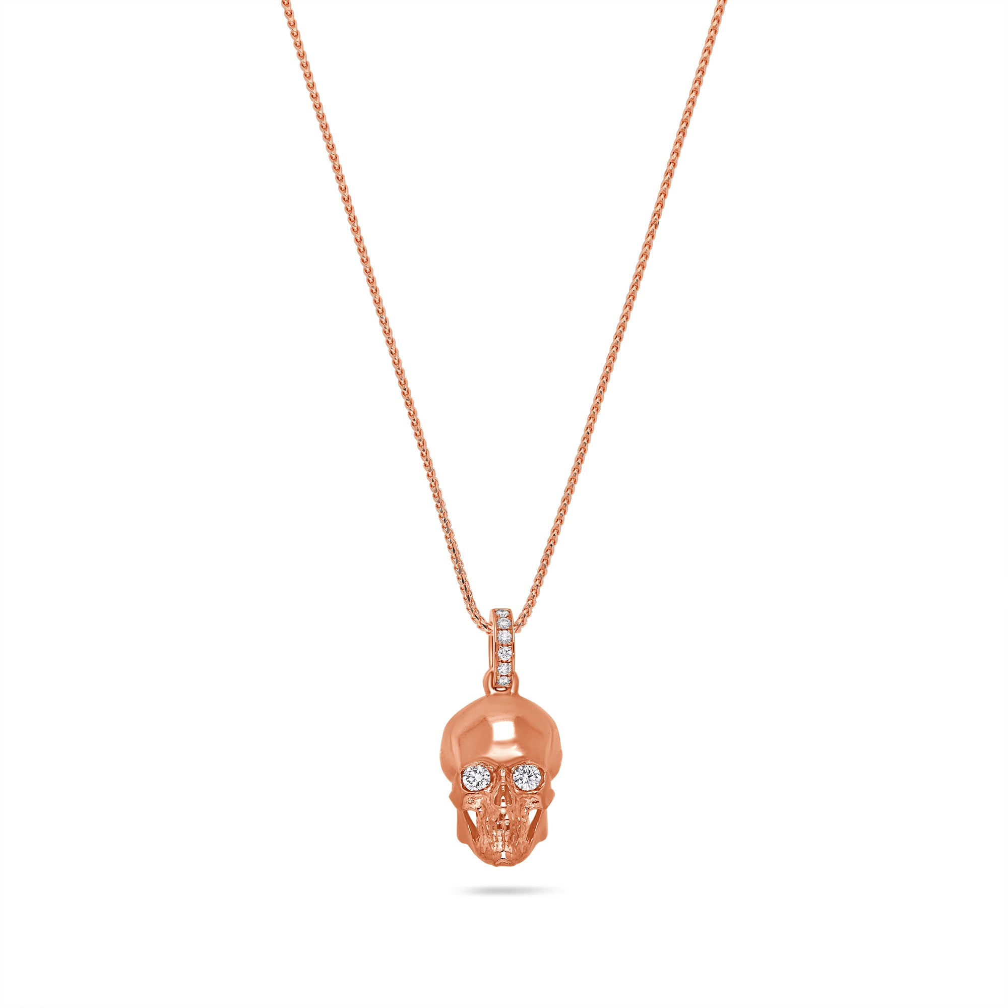 Rose gold clearance skull necklace