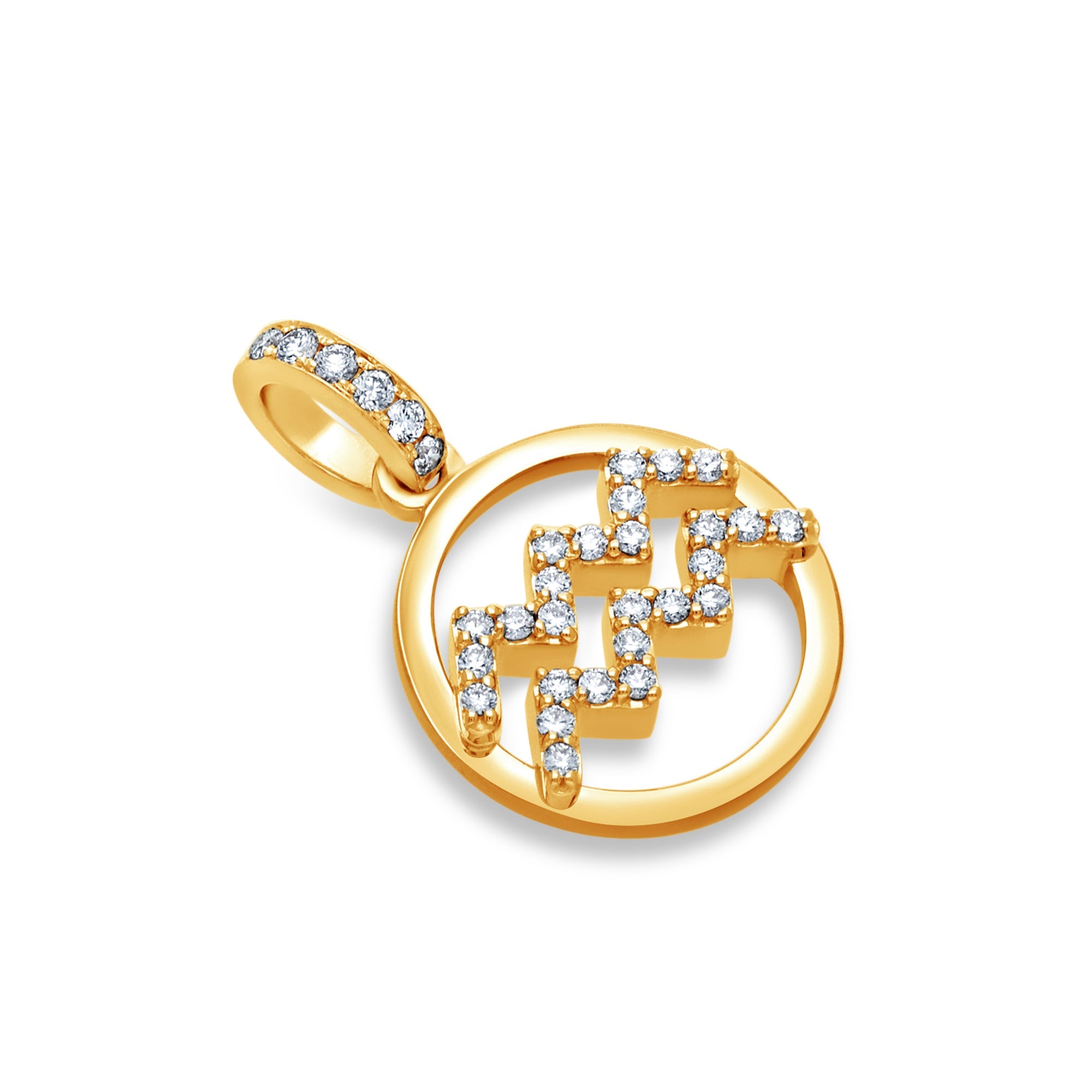 & Necklace Zodiac - - Necklace Diamond IF Nano (Aquarius)