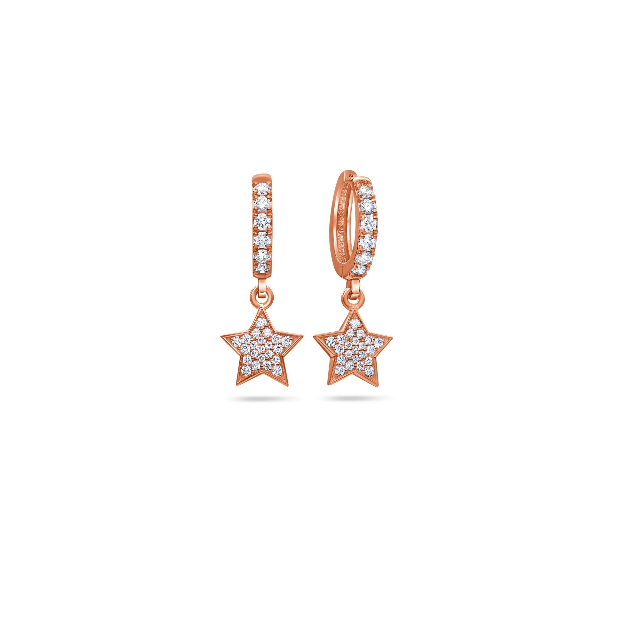 Diamond 18k Rose Gold cheapest Star Earrings